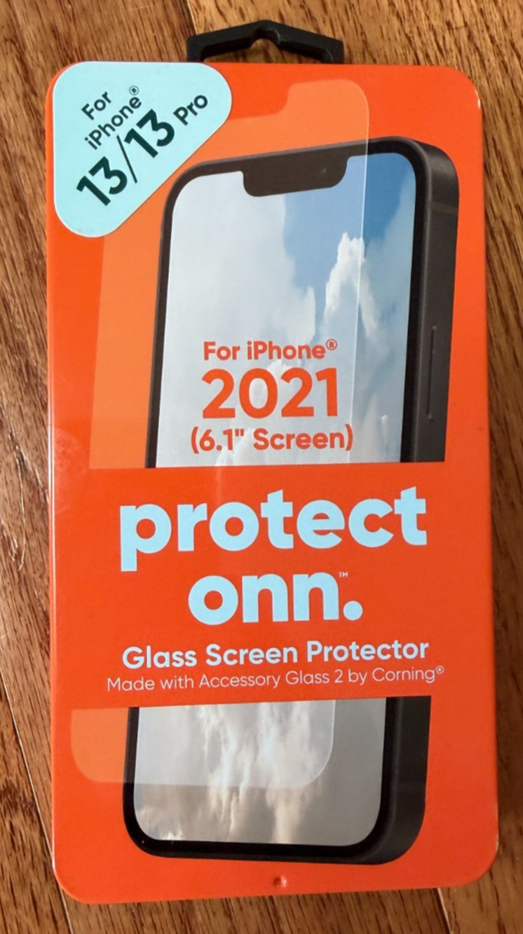 Onn Glass Screen Protector for iPhone 13 13 Pro 2021 6.1 Corning 9H Hardness